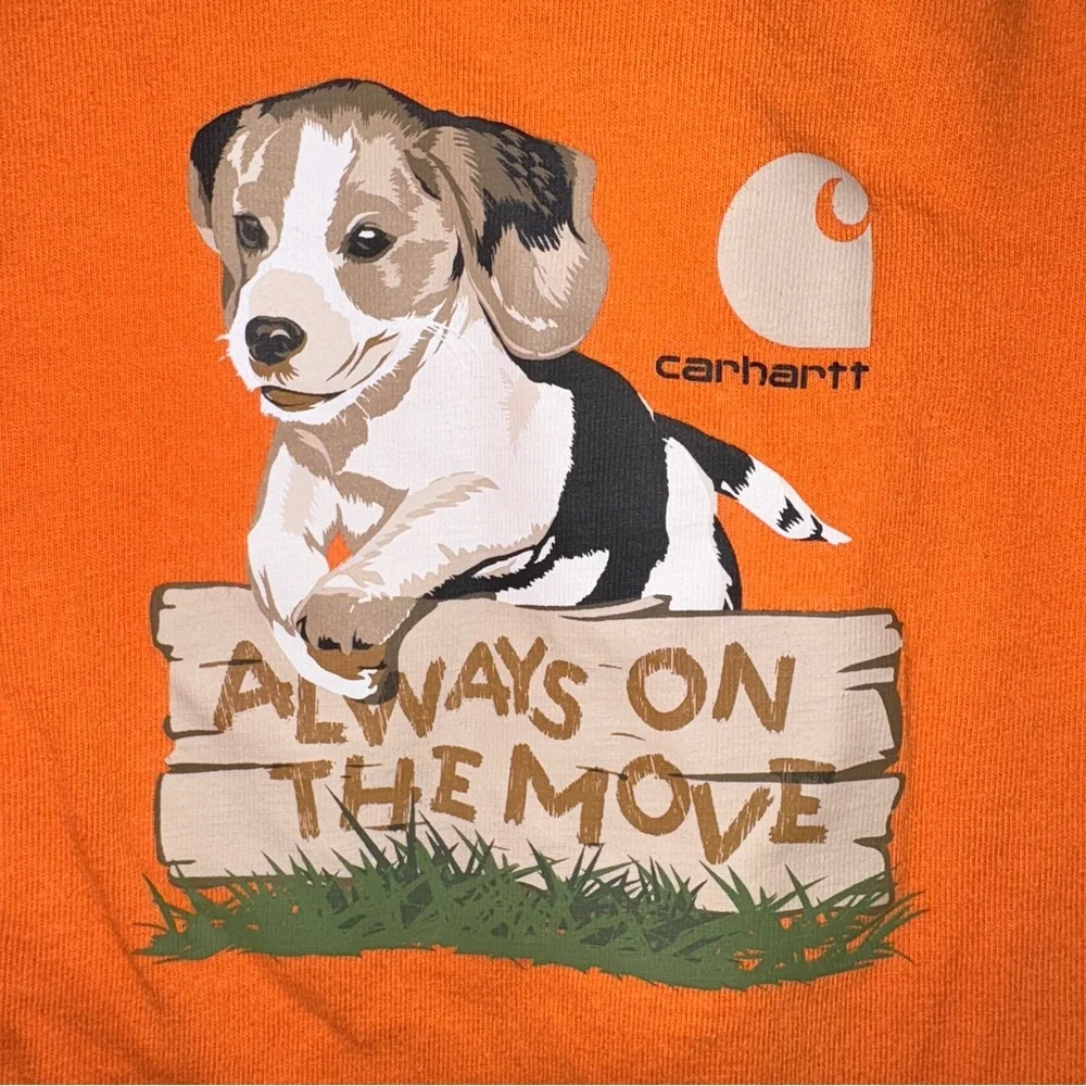 Carhartt Infants 24m Orange Long Sleeve Graphic Bodysuit 